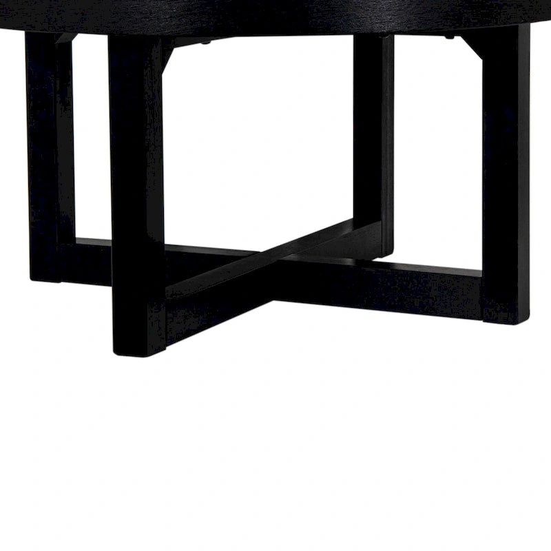 Table basse ronde en bois - 36x36x18