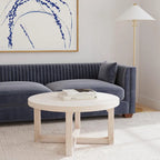 Table basse ronde en bois - 36x36x18