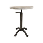 Table vintage réglable Carolina Living Colton – Plateau en bois flotté naturel – Piètement en fer vieilli