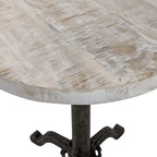 Table vintage réglable Carolina Living Colton – Plateau en bois flotté naturel – Piètement en fer vieilli