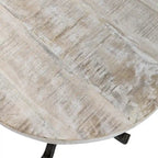 Table vintage réglable Carolina Living Colton – Plateau en bois flotté naturel – Piètement en fer vieilli
