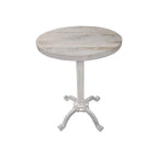 Table vintage réglable Carolina Living Colton – Plateau en bois flotté naturel – Piètement en fer vieilli