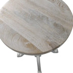 Table vintage réglable Carolina Living Colton – Plateau en bois flotté naturel – Piètement en fer vieilli