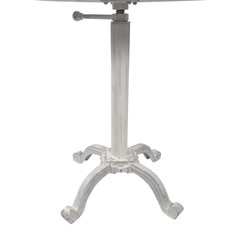 Table vintage réglable Carolina Living Colton – Plateau en bois flotté naturel – Piètement en fer vieilli