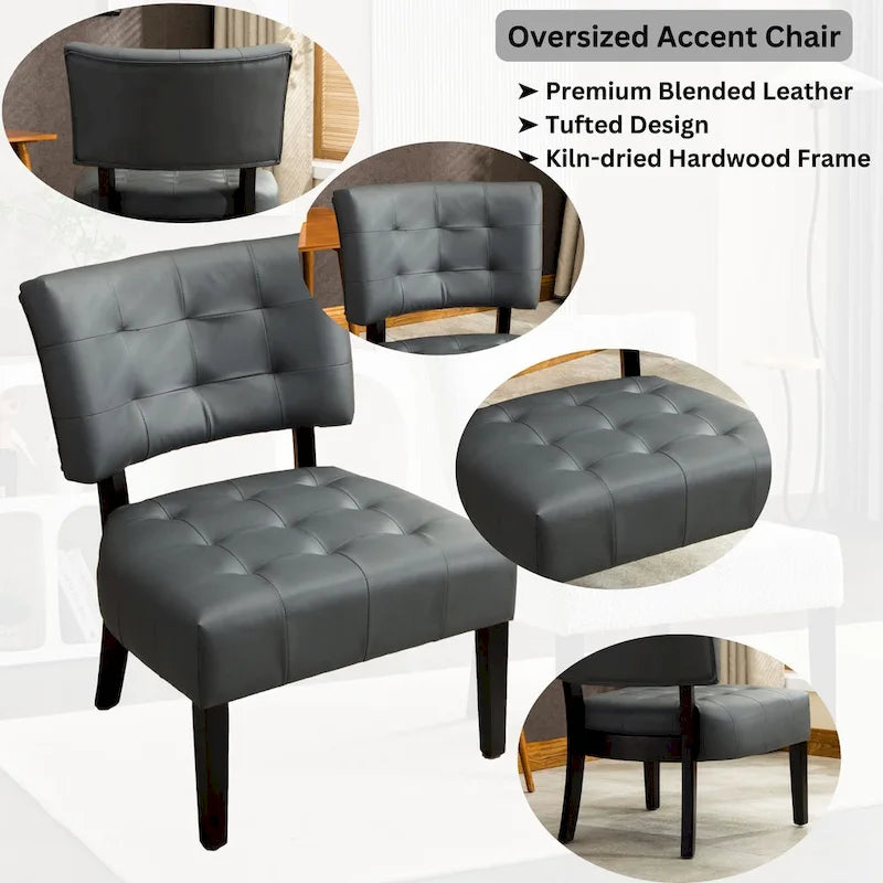 Fauteuil capitonné surdimensionné