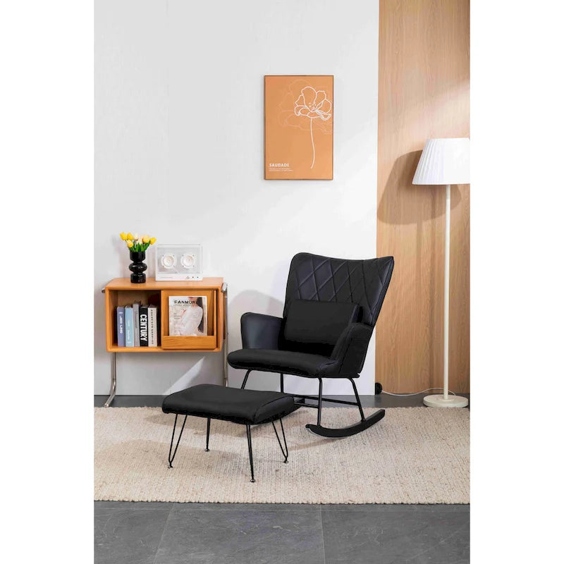 Fauteuil à bascule rembourré
