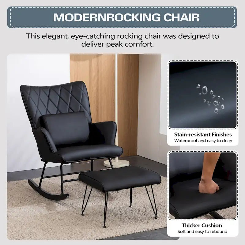 Fauteuil à bascule rembourré