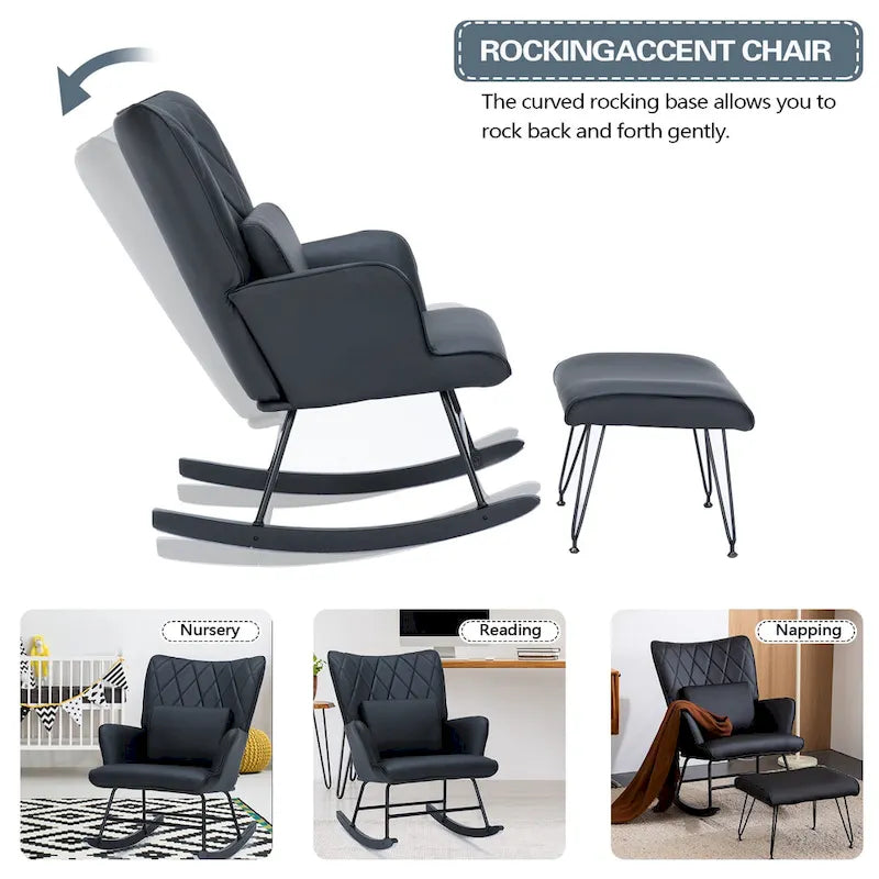 Fauteuil à bascule rembourré