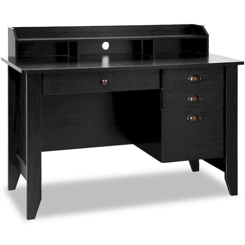 Bureau d'ordinateur en bois Table d'étude de bureau avec tiroirs