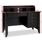 Bureau d'ordinateur en bois Table d'étude de bureau avec tiroirs