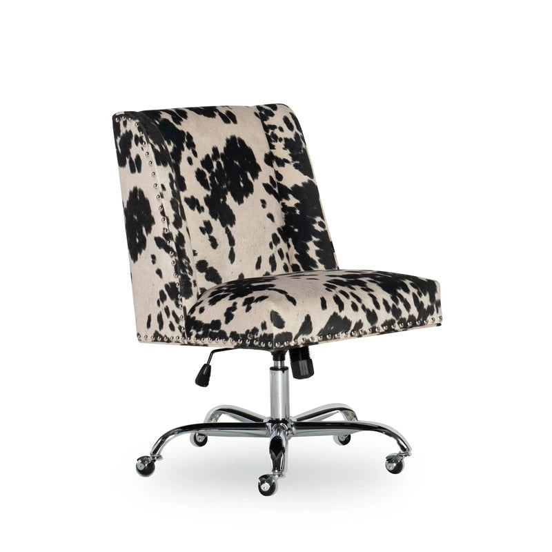 Chaise de bureau à imprimé vache violet
