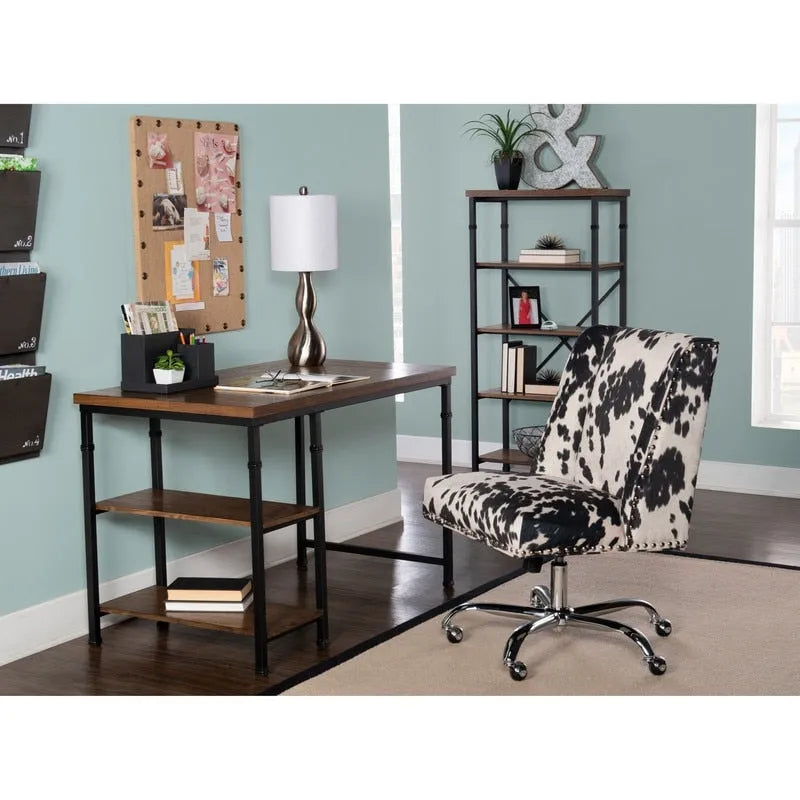 Chaise de bureau à imprimé vache violet