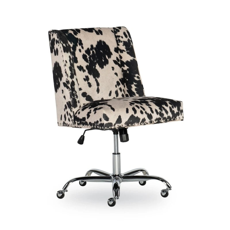 Chaise de bureau à imprimé vache violet