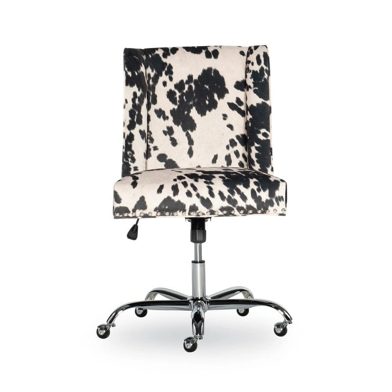 Chaise de bureau à imprimé vache violet