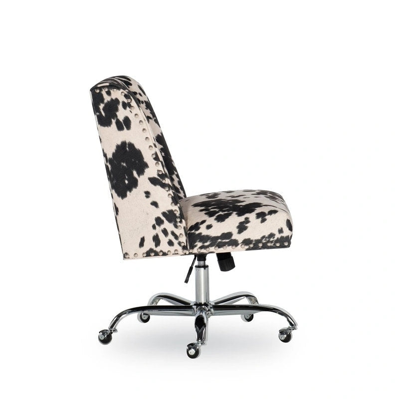 Chaise de bureau à imprimé vache violet