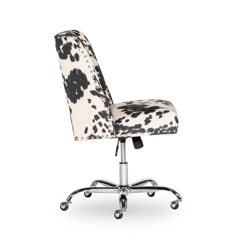 Chaise de bureau à imprimé vache violet