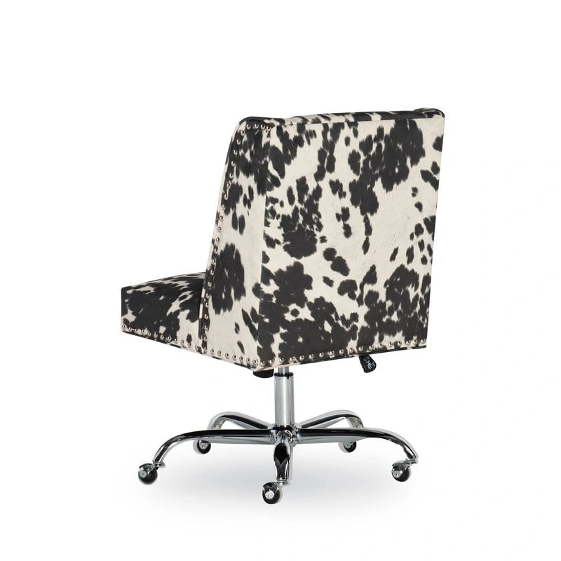 Chaise de bureau à imprimé vache violet