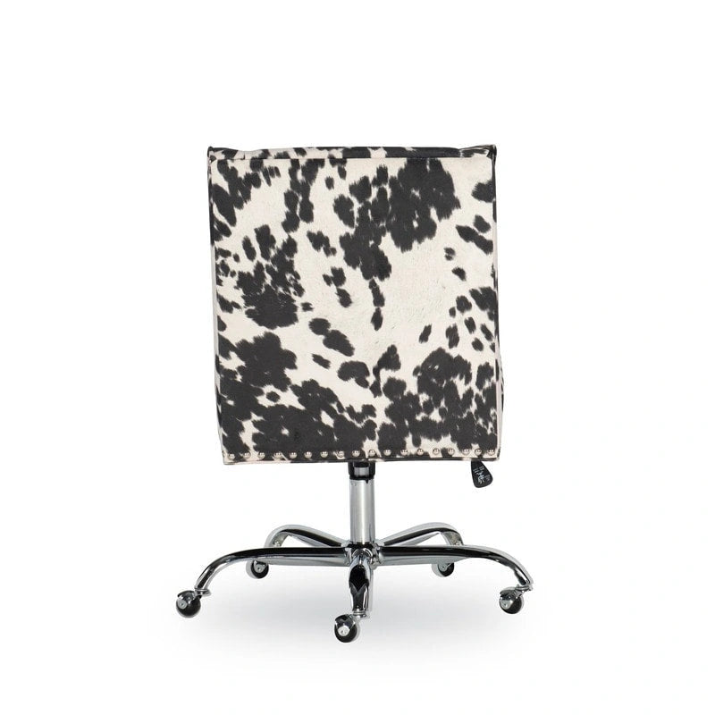 Chaise de bureau à imprimé vache violet