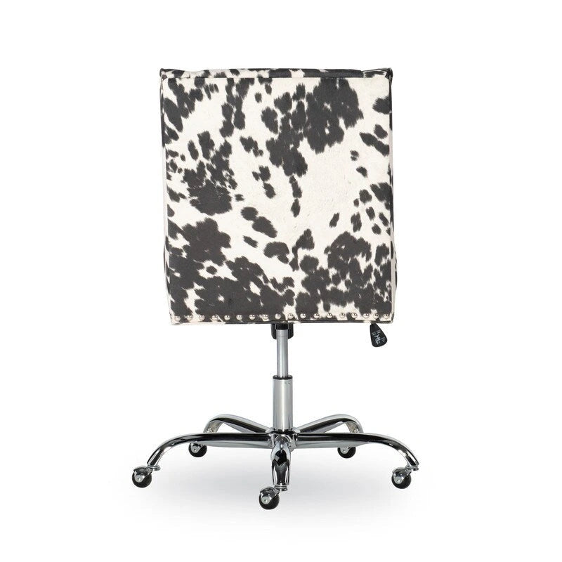 Chaise de bureau à imprimé vache violet