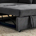 Canapé convertible gigogne 54 double place inclinable avec accoudoirs, rangement et poches latérales, dossier réglable et