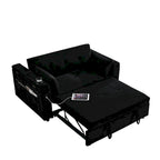 Canapé convertible gigogne 54 double place inclinable avec accoudoirs, rangement et poches latérales, dossier réglable et