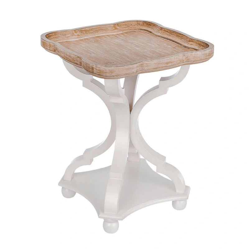 Lot de 2 tables d'appoint rustiques style ferme avec plateau amovible