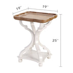 Lot de 2 tables d'appoint rustiques style ferme avec plateau amovible