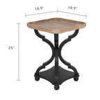 Lot de 2 tables d'appoint rustiques style ferme avec plateau amovible