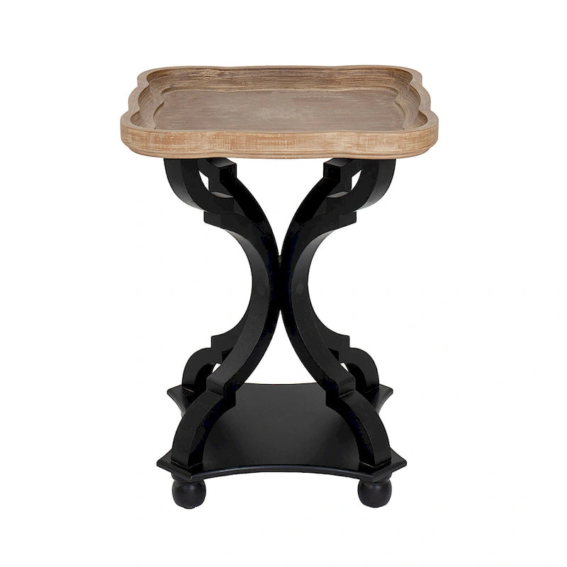 Lot de 2 tables d'appoint rustiques style ferme avec plateau amovible
