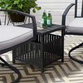 Table de bistro de jardin en acier avec trou pour parasol
