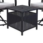 Table de bistro de jardin en acier avec trou pour parasol