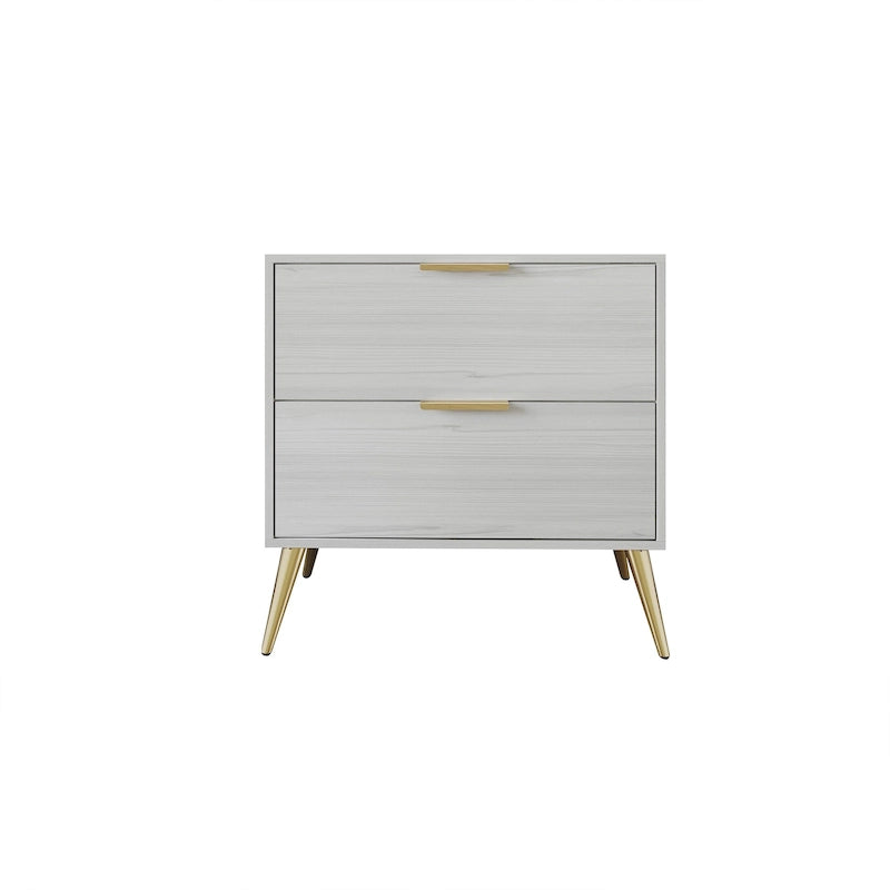 Table de chevet en bois contemporaine à 2 tiroirs