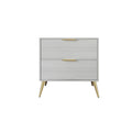 Table de chevet en bois contemporaine à 2 tiroirs