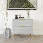 Table de chevet en bois contemporaine à 2 tiroirs