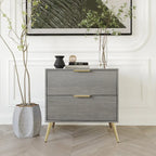 Table de chevet en bois contemporaine à 2 tiroirs