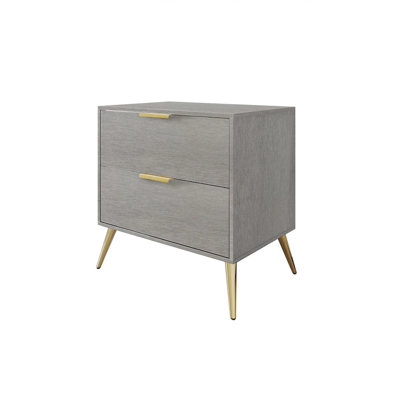 Table de chevet en bois contemporaine à 2 tiroirs