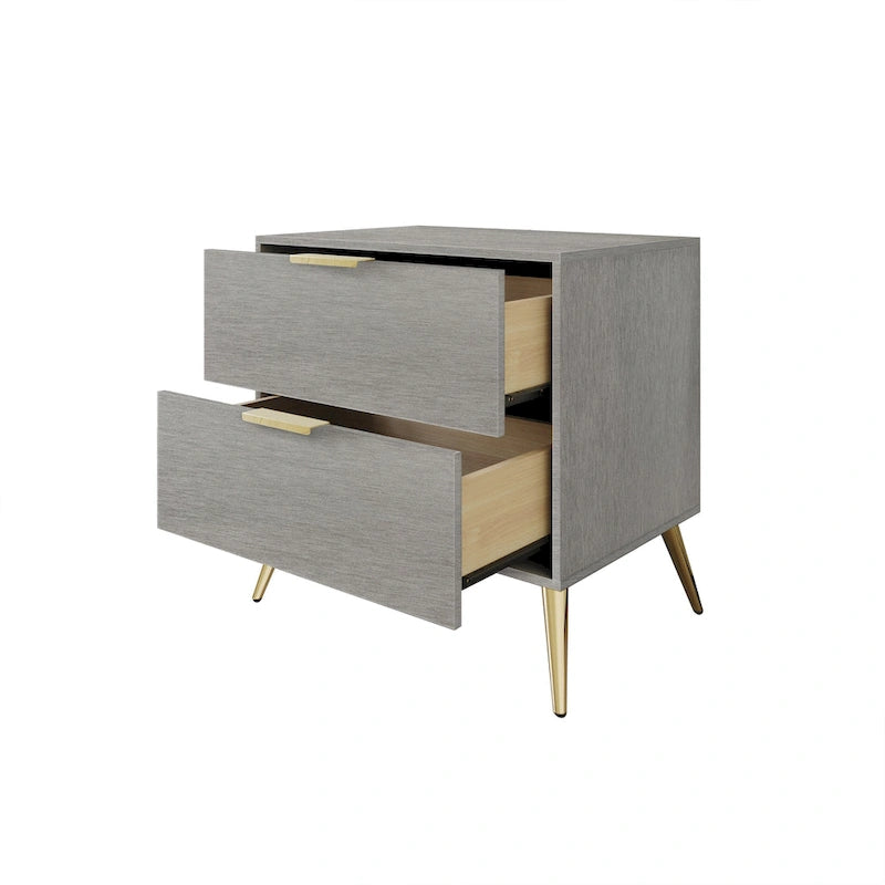 Table de chevet en bois contemporaine à 2 tiroirs