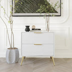 Table de chevet en bois contemporaine à 2 tiroirs