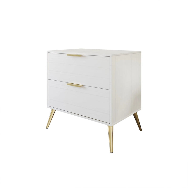 Table de chevet en bois contemporaine à 2 tiroirs