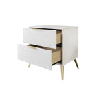 Table de chevet en bois contemporaine à 2 tiroirs