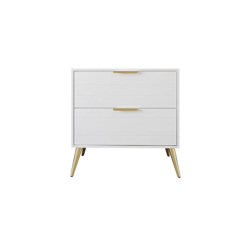 Table de chevet en bois contemporaine à 2 tiroirs