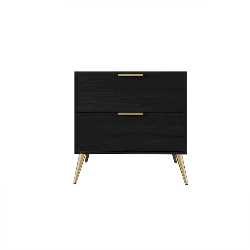 Table de chevet en bois contemporaine à 2 tiroirs