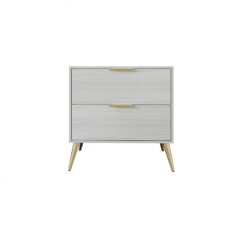 Table de chevet en bois contemporaine à 2 tiroirs