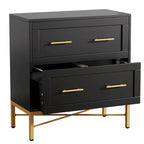 32 Inch File Cabinet, Modern 2 Drawer Lateral Filing Cabinet for Letter/Legal/A4 Size, for Home Office, White Gold