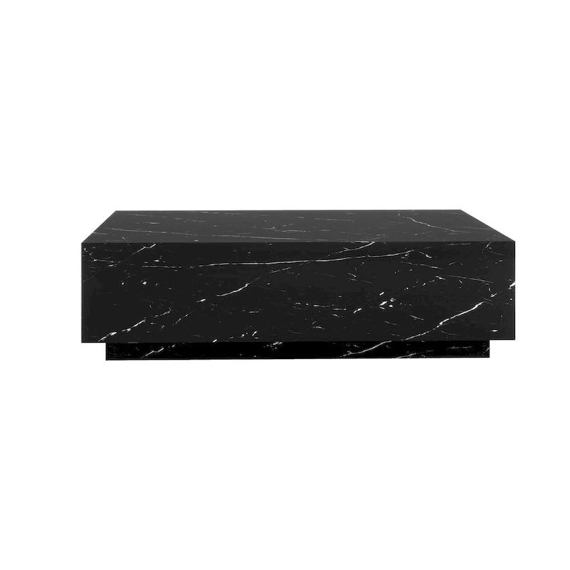 Table basse rectangulaire en faux marbre massif