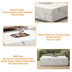 Table basse rectangulaire en faux marbre massif