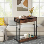 Table d'appoint réglable Bureau portable avec tiroirs et roulettes pour bureau à domicile