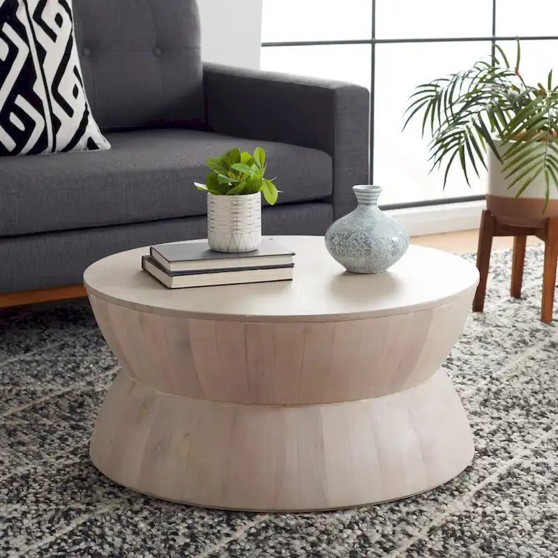 Table Basse Ronde Moderne Contemporaine. - 30 L x 30 P x 14 H - 30Lx30Px14H