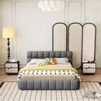 Cadre de lit plateforme Queen Size avec tissu épais