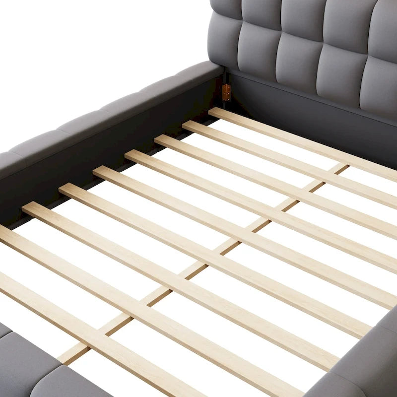 Cadre de lit plateforme Queen Size avec tissu épais